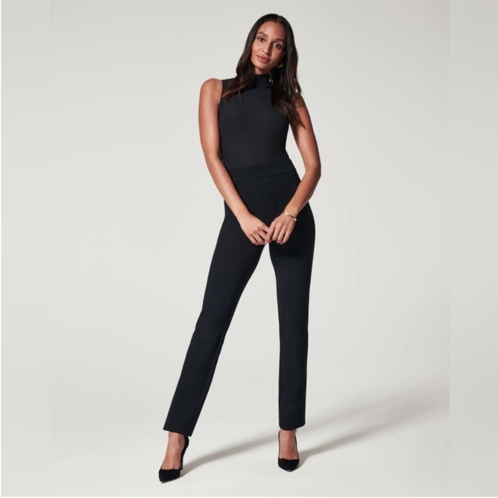 Spanx The Perfect Pant, Slim Straight in Classic Black Size Large Tall